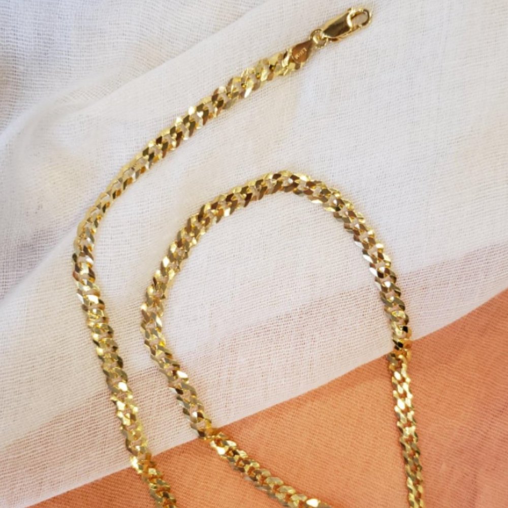 18k Italian Solid Gold Over 925k Silver